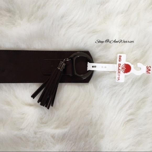 Big Buddha NWT brown vegan faux suede wide waist tassel belt *shop@iamwarrior main image 8